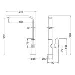 Nuie Churni Matt Black Single Lever Mono Sink Mixer