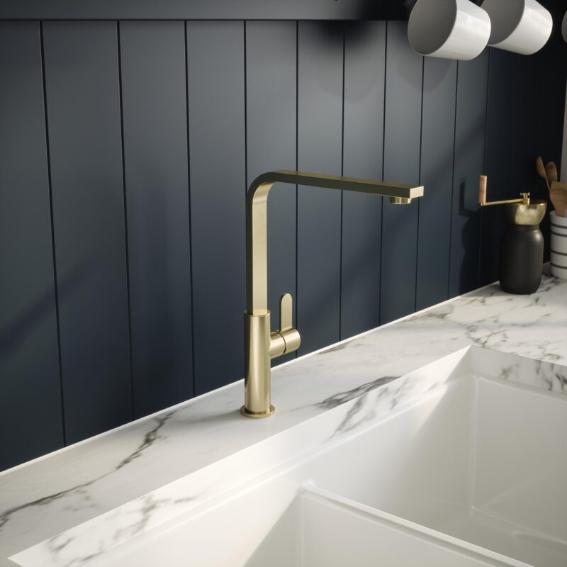 Nuie Churni Single Lever Mono Sink Mixer Brushed Brass