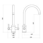 Nuie Charnel Chrome Two Handle Sink Mixer Tap