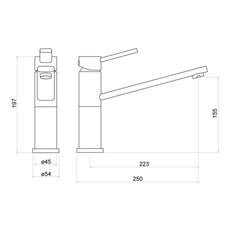 Nuie Kamir Chrome Single Lever Sink Mixer Tap