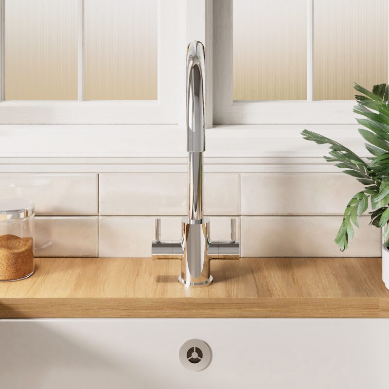 Nuie Lachen Chrome Round Mono Sink Mixer