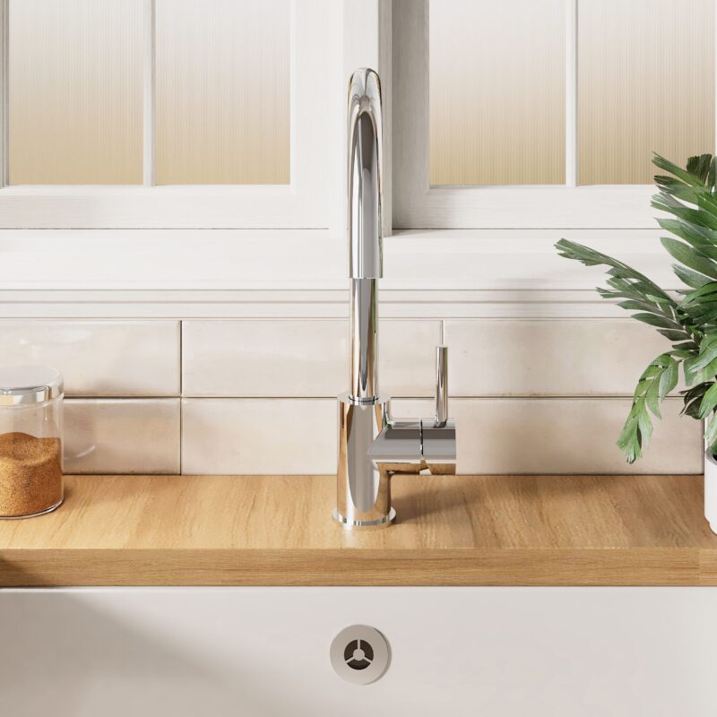 Nuie Lachen Round Single Lever Mono Sink Mixer Chrome