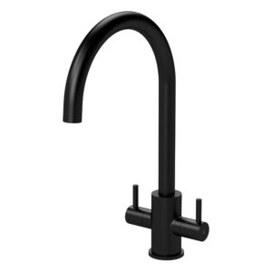 Nuie Lachen Matt Black Round Mono Sink Mixer