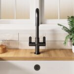 Nuie Lachen Matt Black Round Mono Sink Mixer