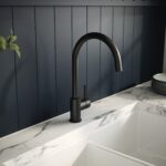 Nuie Lachen Matt Black Single Lever Kitchen Mono Sink Mixer