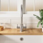 Nuie Lachen Brushed Nickel Twin Lever Mono Kitchen Sink Mixer