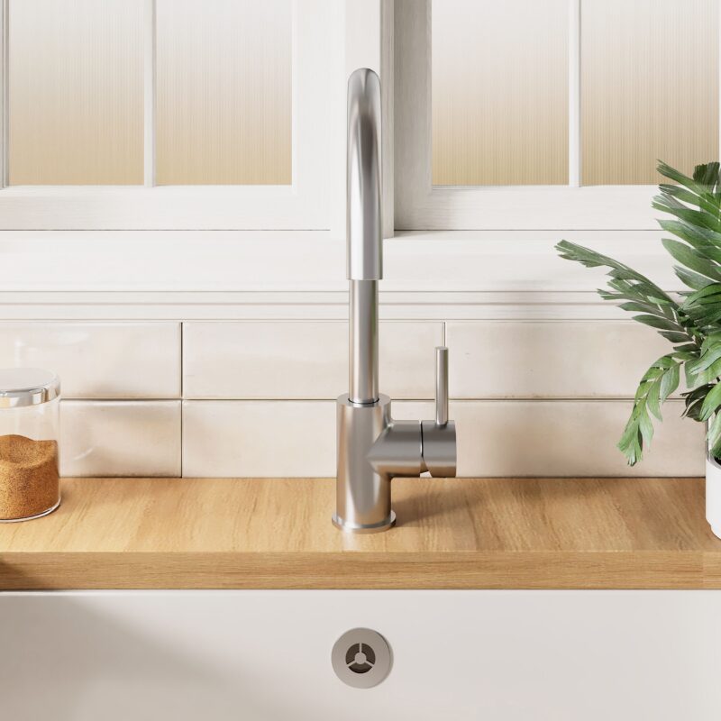 Nuie Lachen Brushed Nickel Single Lever Mono Kitchen Sink Mixer