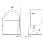Nuie Lachen Brushed Nickel Single Lever Mono Kitchen Sink Mixer