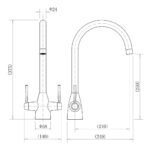 Nuie Nila Chrome Two Handle Kitchen Mixer Tap