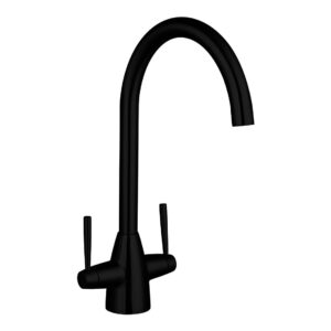 Nuie Nila Black Two Handle Kitchen Mixer Tap
