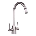 Nuie Nila Brushed Nickel Two Handle Kitchen Mixer Tap