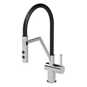 Nuie Ravi Chrome Single Lever Round Mono Sink Mixer Tap & Rinser