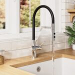 Nuie Ravi Chrome Single Lever Round Mono Sink Mixer Tap & Rinser