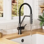Nuie Ravi Matt Black Single Lever Round Mono Sink Mixer Tap & Rinser