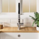 Nuie Ravi Brushed Nickel Single Lever Round Mono Sink Mixer Tap & Rinser