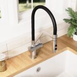 Nuie Ravi Brushed Nickel Single Lever Round Mono Sink Mixer Tap & Rinser