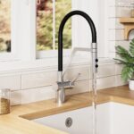 Nuie Ravi Brushed Nickel Single Lever Round Mono Sink Mixer Tap & Rinser