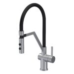 Nuie Ravi Single Lever Mono Sink Mixer Tap & Magnetic Rinser Brushed Nickel