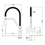 Nuie Ravi Brushed Brass Twin Lever Round Mono Sink Mixer Tap & Rinser