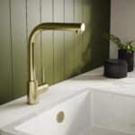 Nuie Rayna Brushed Gold Single Lever Kitchen Tap