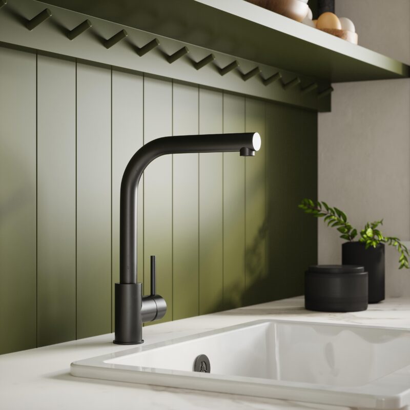 Nuie Rayna Black Single Lever Kitchen Tap