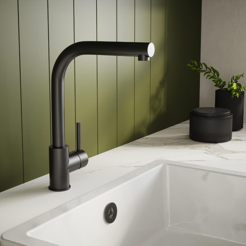 Nuie Rayna Black Single Lever Kitchen Tap