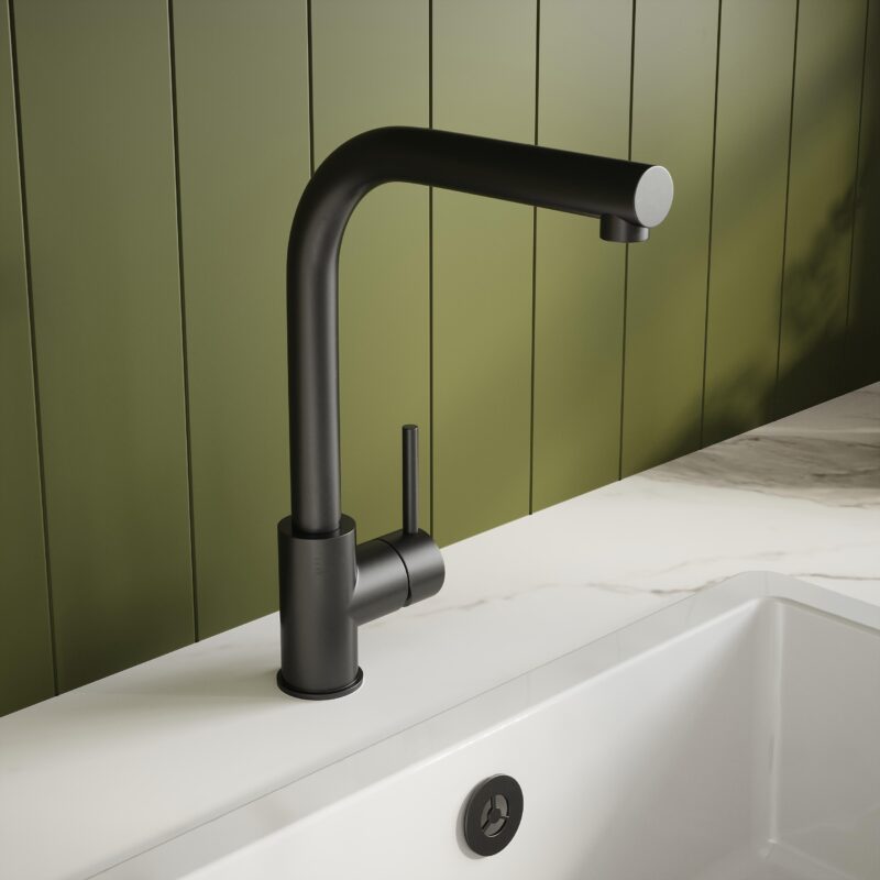 Nuie Rayna Black Single Lever Kitchen Tap