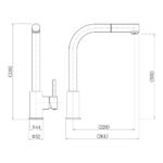 Nuie Rayna Black Single Lever Kitchen Tap