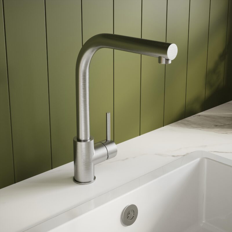 Nuie Rayna Brushed Nickel Single Lever Kitchen Tap