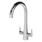 Nuie Samir Chrome Twin Lever Kitchen Mono Sink Mixer