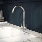 Nuie Samir Chrome Twin Lever Kitchen Mono Sink Mixer