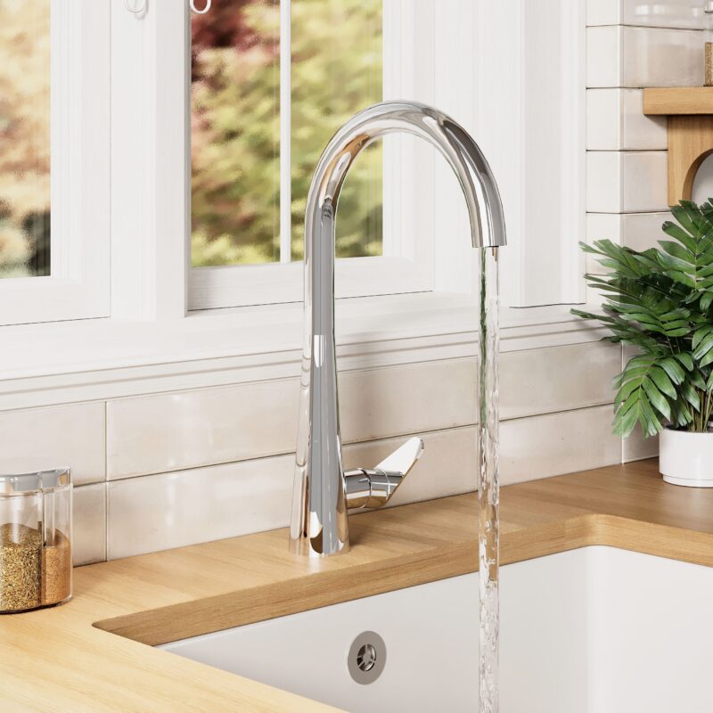 Nuie Samir Chrome Single Lever Kitchen Mono Sink Mixer