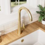 Nuie Samir Brushed Brass Single Lever Kitchen Mono Sink Mixer
