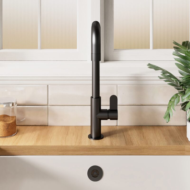 Nuie Kosi Matt Black Single Lever Kitchen Mono Sink Mixer