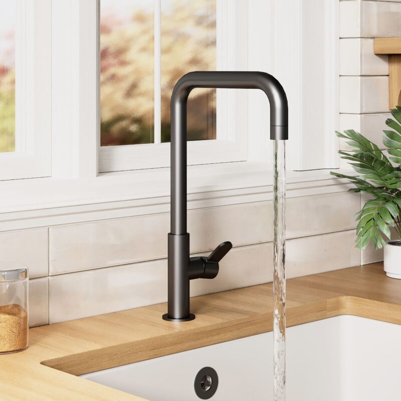 Nuie Kosi Matt Black Single Lever Kitchen Mono Sink Mixer