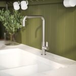 Nuie Kosi Brushed Nickel Single Lever Kitchen Mono Sink Mixer