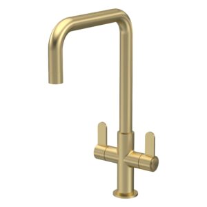 Nuie Kosi Brushed Brass Twin Control Mono Sink Mixer