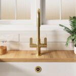 Nuie Kosi Brushed Brass Twin Control Mono Sink Mixer