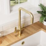 Nuie Kosi Brushed Brass Twin Control Mono Sink Mixer