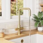 Nuie Kosi Brushed Brass Twin Control Mono Sink Mixer