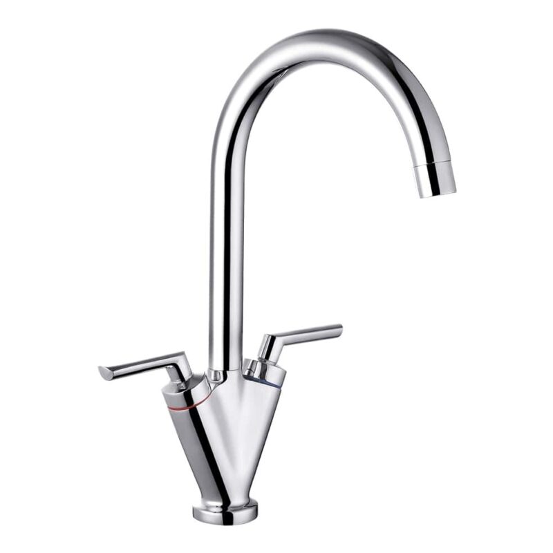 Nuie Sutna Chrome Two Handle Sink Mixer Tap