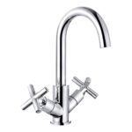 Nuie Yareth Chrome Cross Handle Sink Mixer Tap