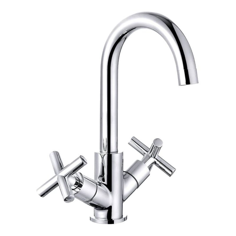 Nuie Yareth Chrome Cross Handle Sink Mixer Tap Nuie Yareth Chrome Cross Handle Sink Mixer Tap