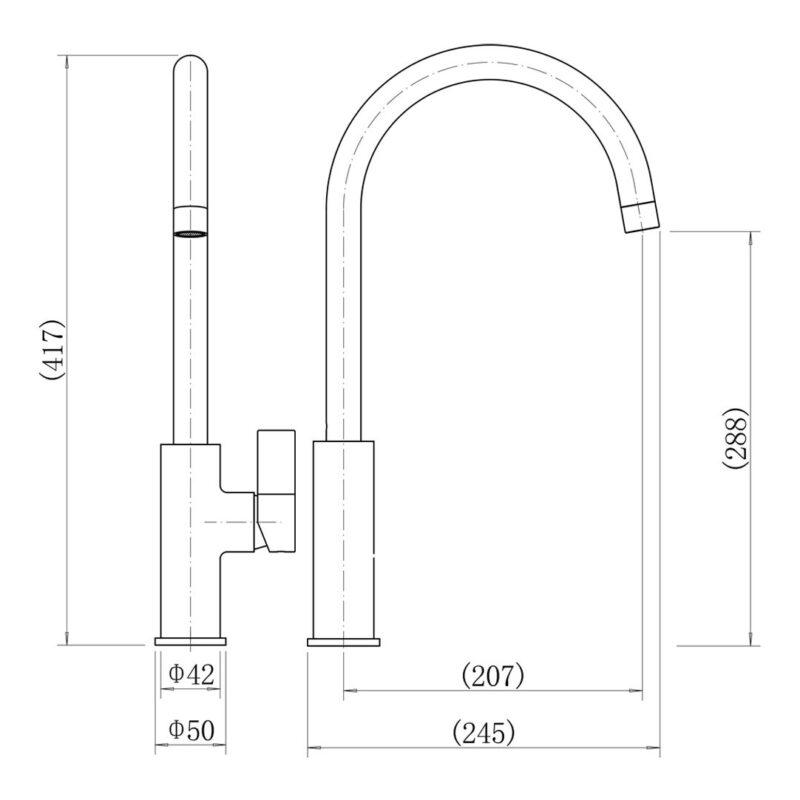 Nuie Zayan Chrome Single Lever Sink Mixer Tap