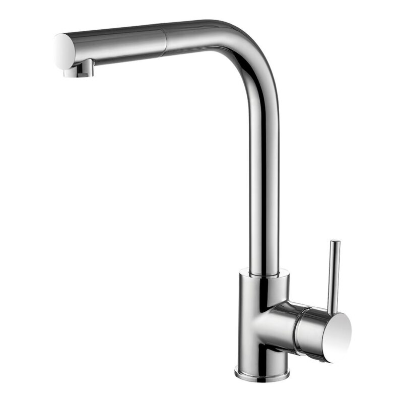 Nuie Zansar Brushed Nickel Pull Out Single Lever Sink Mixer Tap