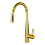 Nuie Ziro Brushed Gold Pull Out Single Lever Sink Mixer