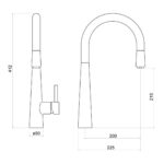 Nuie Ziro Black Pull Out Single Lever Sink Mixer