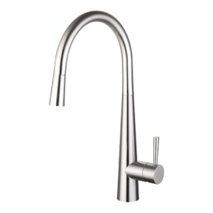 Nuie Ziro Brushed Nickel Pull Out Single Lever Sink Mixer