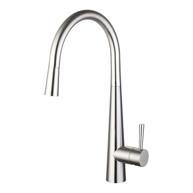Nuie Ziro Brushed Nickel Pull Out Single Lever Sink Mixer