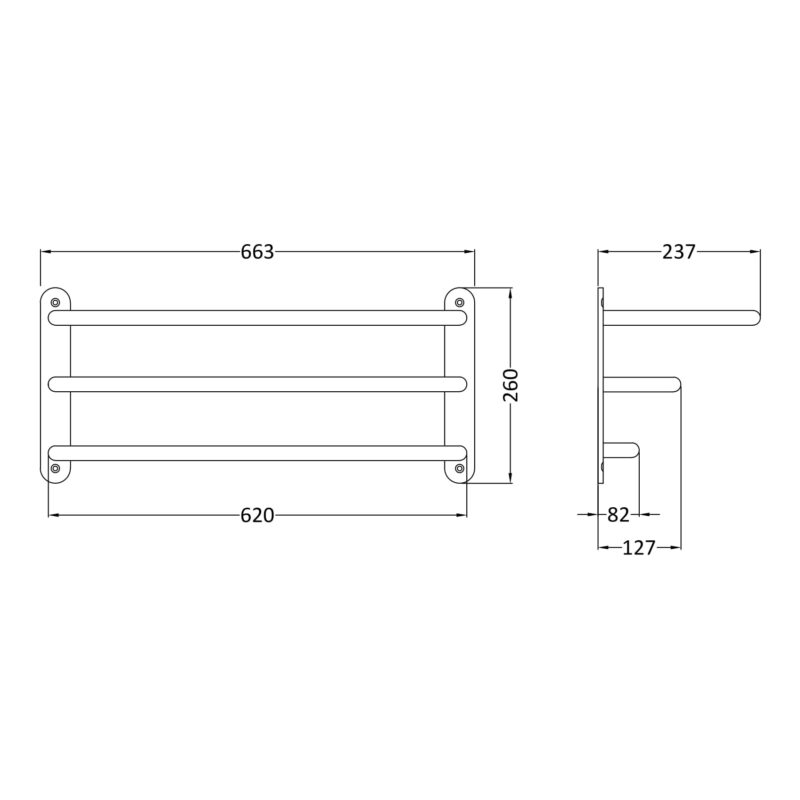 Nuie Chrome 3 Tier Towel Rack